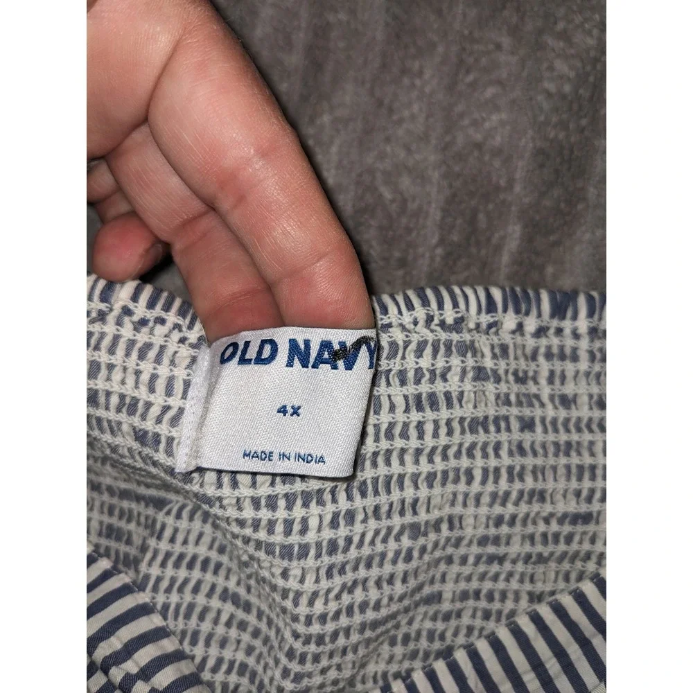 Old Navy‎ Striped Peplum Top Square Neck Puff Sleeve Blouse 4X NWOT